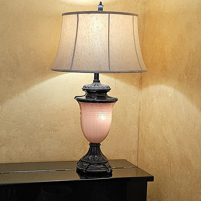 Neoclassical Vintage Neoclassical Urn Table Lamp With Frosted Glass & Dual Night Light For Sale - Image 3 of 18