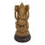 Seated Lord Ganesha Holding Fruit Carved Wood Hindu Deity God Statue on Pedestal For Sale