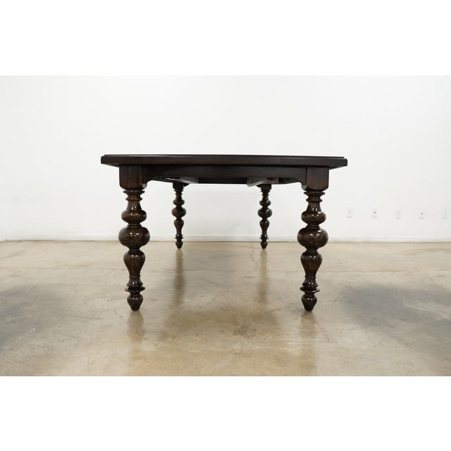 Turned Leg Extendable Dining Table For Sale In Austin - Image 6 of 16