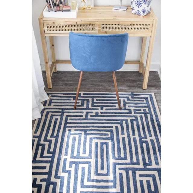 Not Yet Made - Made To Order Anatolia Hand-Tufted Maze Rug, Blueberry Blue, 2.5x8 For Sale - Image 5 of 5