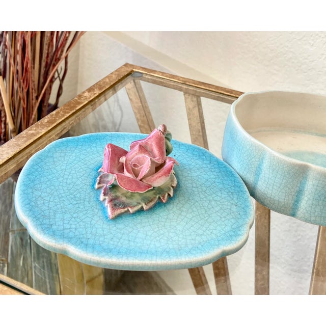 Ceramic Circa 1930 Robertson Pottery Hollywood Whatnot Lidded Box For Sale - Image 7 of 13