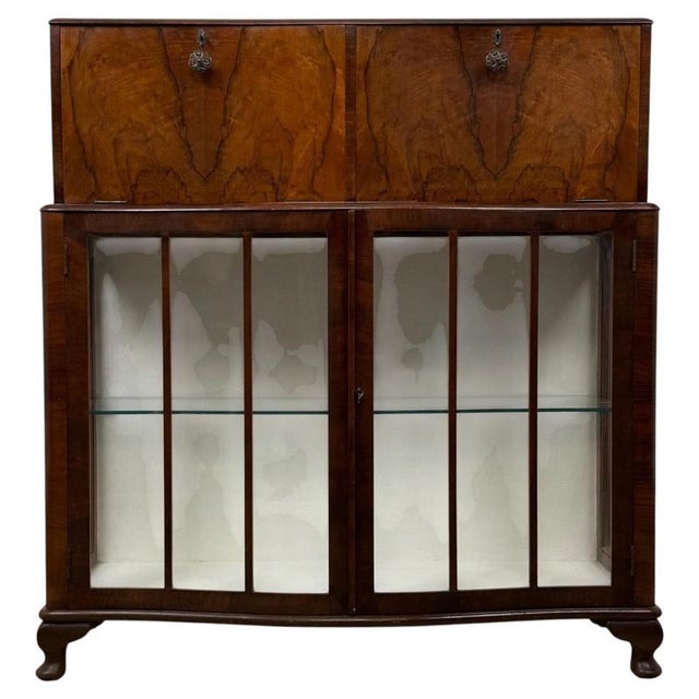 Antique 20th Century Figured Walnut Fitted Cabinet For Sale - Image 12 of 12