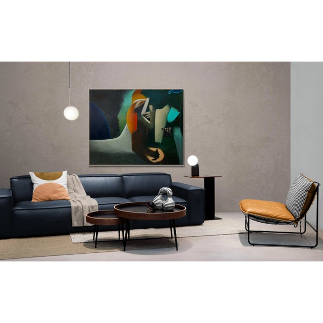 Abstract 1994 "Vivid Memories" Abstract Oil Painting on Canvas Chicago Academy of Fine Art For Sale - Image 3 of 6