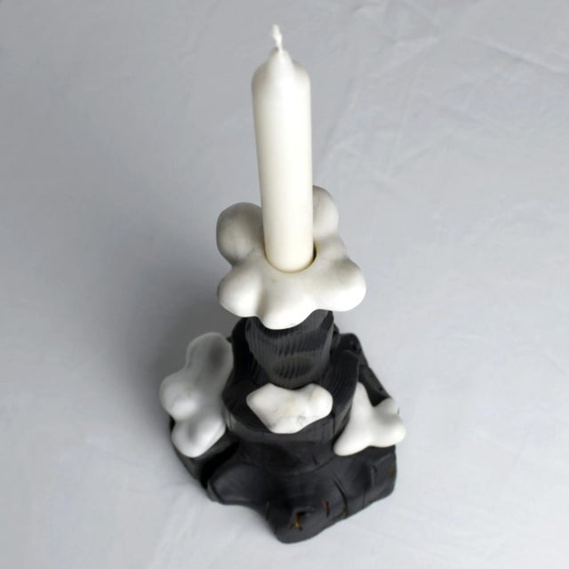 Wood Reclaimed Wood and Marble Candle Holder - Cumulus Candle Holder | Melting Series by Gabor Gobi For Sale - Image 7 of 9