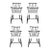 Revelation Modern White Leather Windsor Low Country Dining Chairs Set of 4 For Sale
