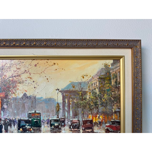 Vintage Parisian Street Scene Oil on Plywood – Framed For Sale In Miami - Image 6 of 12