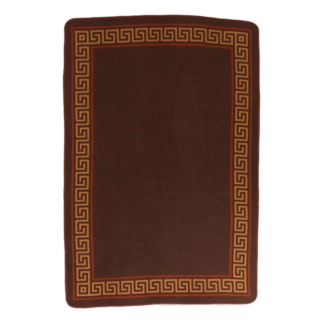 Sharland England Meandros Greek Key Cashmere-Blend Blanket For Sale