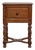 19th Century French Walnut Side Table With Sliding Door and Turned Legs For Sale