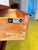 Teak bedside table with tapered legs and carved drawer pulls, in good condition, drawer interiors clean, good overall...
