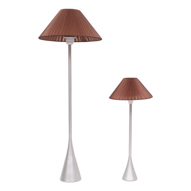 Cinna Table Lamps in Cast Aluminum by Pascal Mourgue for Ligne Roset, 1980s, Set of 2 For Sale