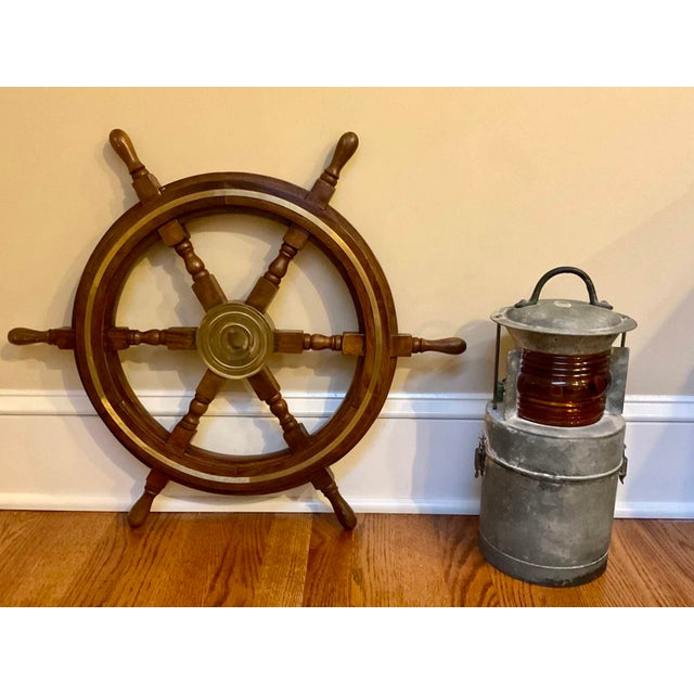 Late 20th Century Late 20th Century Six-Spoke Ship’s Wheel For Sale - Image 5 of 7