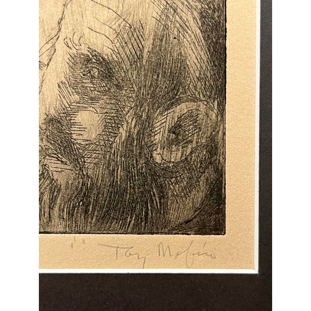 C. 1969 Tony Mafia Signed Etching Jewish Figures 9/10 Rare Limited Edition For Sale - Image 4 of 8