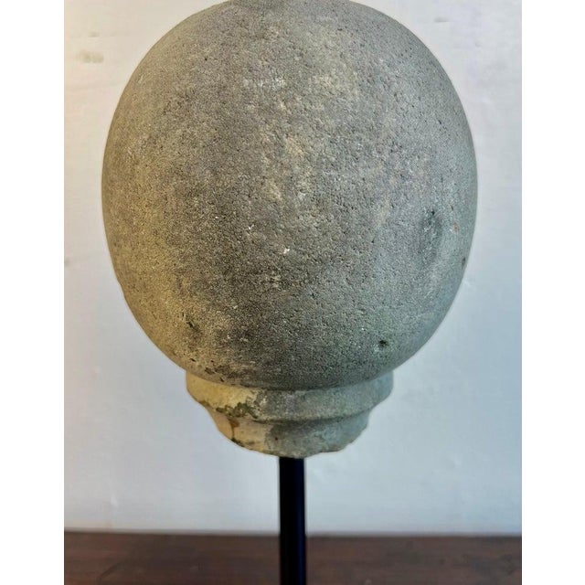 Pair of Mounted Spheres on Iron Bases For Sale In Los Angeles - Image 6 of 11
