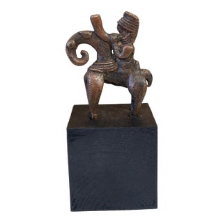 Vintage African Dogon Bronze Horseman Gold Weight Mali For Sale