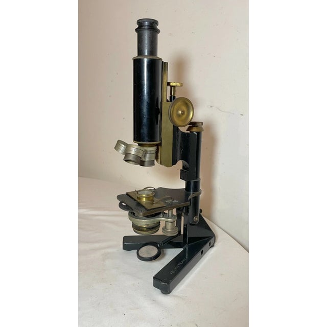 19th Century Share Rare Antique 1800's Solid Brass Mozstertz Lab Microscope Scientific Instrument For Sale - Image 5 of 12