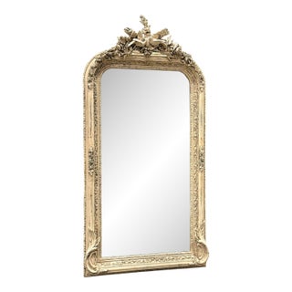 1990s French Style Birds Floor Mirror For Sale