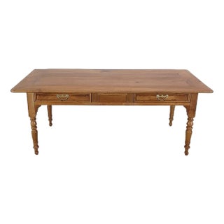 Solid Cherry Farmhouse Table, Late 19th Century For Sale