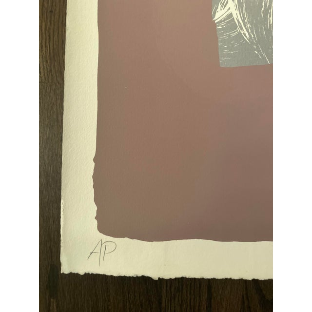Abstract “Pink Square” by Kikuo Sato Original Silkscreen Print For Sale - Image 3 of 3