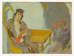 Large 1966 Emmanuel Mané-Katz Judaica Lithograph "Le Rêve Évanoui De Stempeniou" (Stempeniou’s Vanished Dream)