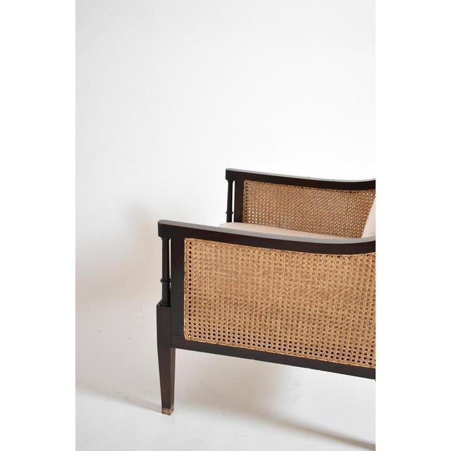 1960s Neoclassical Wood and Caning Lounge Chairs, 1960s, Set of 2 For Sale - Image 5 of 6