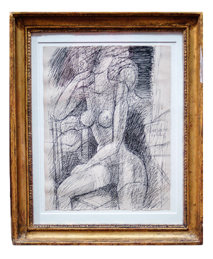 Marcel Gromaire, Female Figure, China Ink on Paper, 1962
