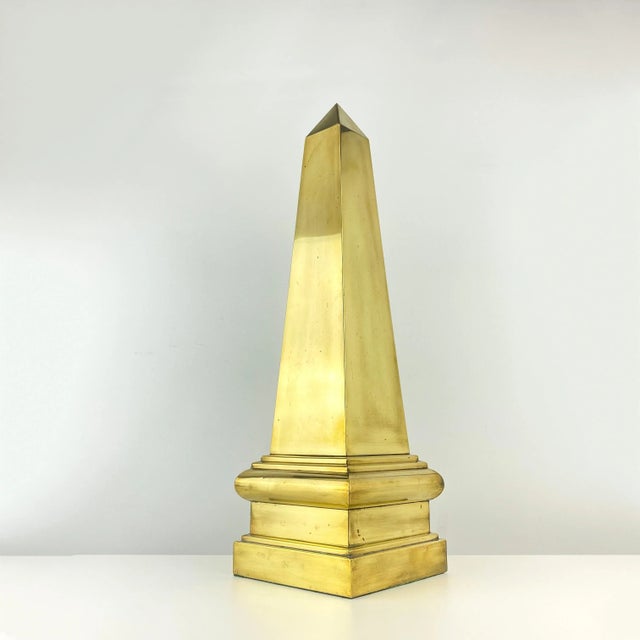 Vintage Large Brass Obelisk For Sale In New York - Image 6 of 13