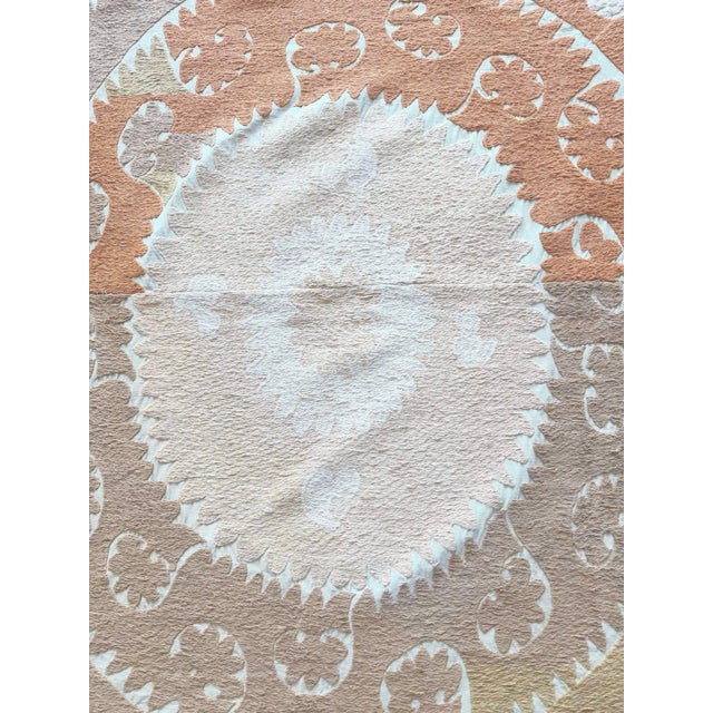 Hand-Embroidered Vintage Suzani from Asian, circa late 1960s. Dimension; 52'' x 56'' inches / 133 x 143 cm / 4'4'' x 4'8''...