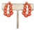 Vintage 1958 Crown Trifari Goldtone Cabochon Faux-Coral & Faux-Pearl Clip Earrings-2 Pieces For Sale