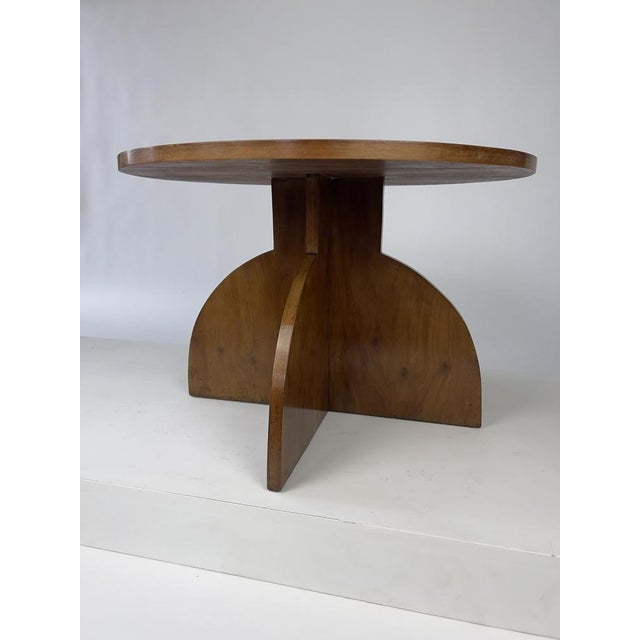 Art Deco Modernist French Walnut Occasional Side Table, 1930s For Sale - Image 4 of 12