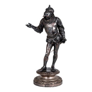 Emile Guillemin Figural Silvered Bronze Sculpture For Sale