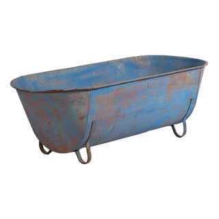 Bliue Galvanized Zinc Bathtub For Sale