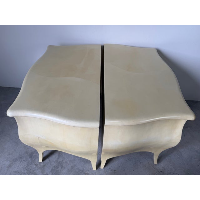 Vintage Jimeco Ltda Colombian Goat Skin Lacquer Nightstands – A Pair For Sale In Miami - Image 6 of 16