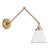 Chapman & Myers by Visual Comfort Studio Wellfleet Double Arm Cone Task Sconce, Matte White & Burnished Brass For Sale