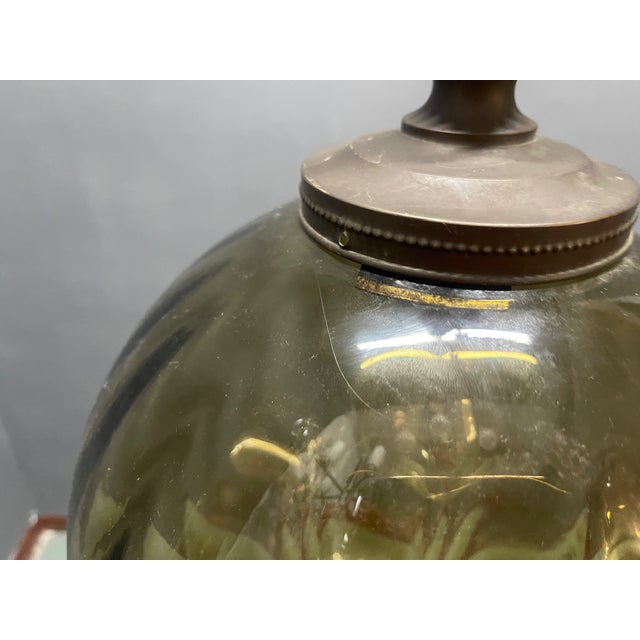 Bronze and Olive Green Murano Glass Pendant Light, 1960s For Sale - Image 14 of 15
