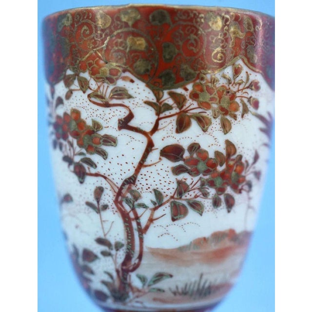 19th Century Meiji Bajazhai Porcelain Glasses by Miyaso Itto for Kutani Manufacture, Japan, Set of 2 For Sale - Image 12 of 18