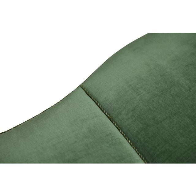 Flemming Lassen 1930s Danish Deco Curved Back Settee in Original Green Mohair For Sale - Image 10 of 13