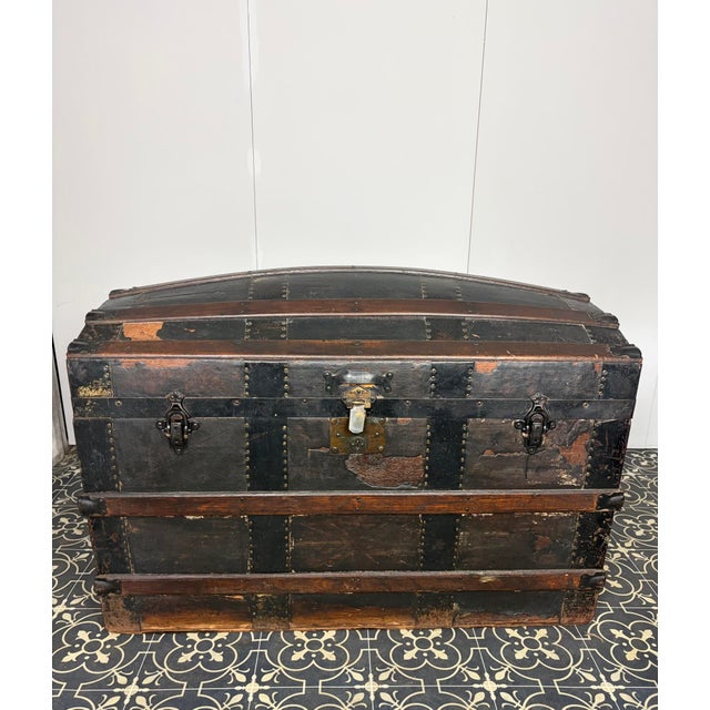 Antique Victorian Barrel Dome Trunk, 19th Century For Sale - Image 5 of 15