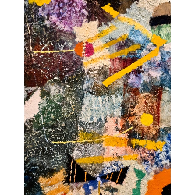 1960s Kishio Murata - 1966 Abstract Cityscape - Original Oil Painting For Sale - Image 5 of 15