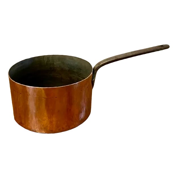 Large Antique George III Quality Copper Saucepan, 1800s For Sale