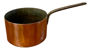 Large Antique George III Quality Copper Saucepan, 1800s