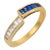 Vintage Diamond Sapphire 18k Yellow Gold Band, Size 6.5 For Sale