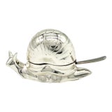 Vintage Wm. A. Rogers Silver-Plated Snail Salt Cellar With Spoon – Mid-Century Whimsical Tableware For Sale