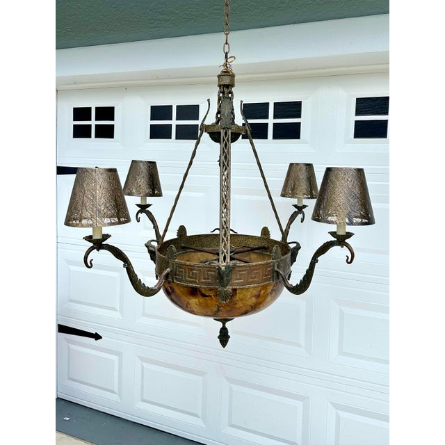 Metal 1990s Maitland-Smith Penn Shell Bronze Chandelier W/Rams Heads For Sale - Image 7 of 12