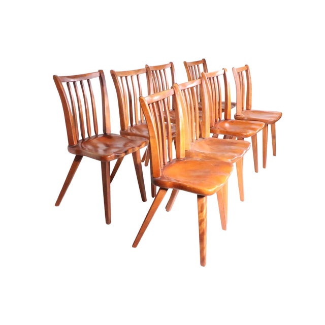 Mid 20th Century Mid 20th Century Set of Eight Cushman Colonial Maple Dining Chairs For Sale - Image 5 of 15