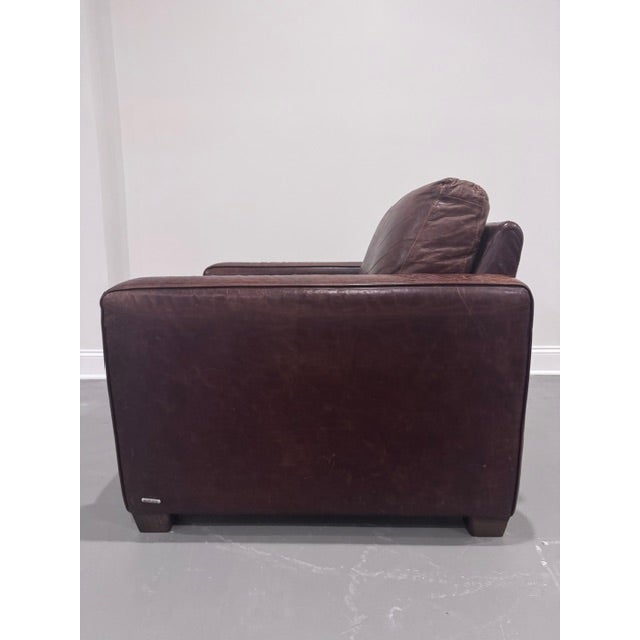 Natuzzi Gregory Italian Leather Sofa & Matching Lounge Chair - Model 2191/1834 For Sale - Image 12 of 17