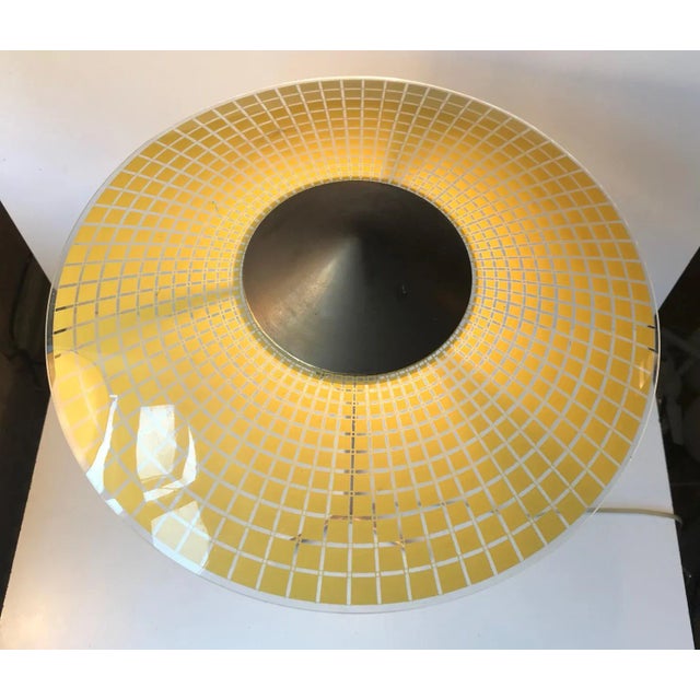 Vintage Swiss Brass & Checkered Glass Tripod Table Lamp, 1960s For Sale - Image 6 of 10