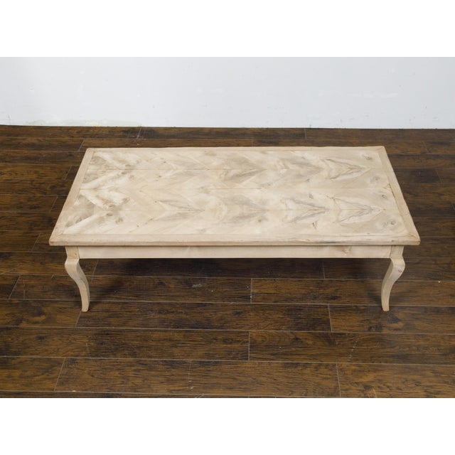 French 19th Century Fruitwood Coffee Table with Butterfly Veneer and Cabrioles For Sale - Image 12 of 12