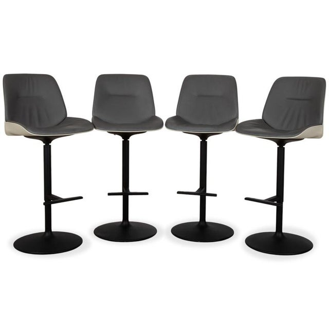 Nuez Leather Bar Stools from Andreu World, Set of 4 For Sale - Image 13 of 13