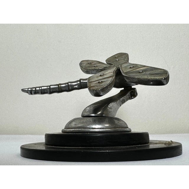 Art Deco British Art Deco Circa 1934 Dragonfly Desmo Car Mascot Sculpture For Sale - Image 3 of 13