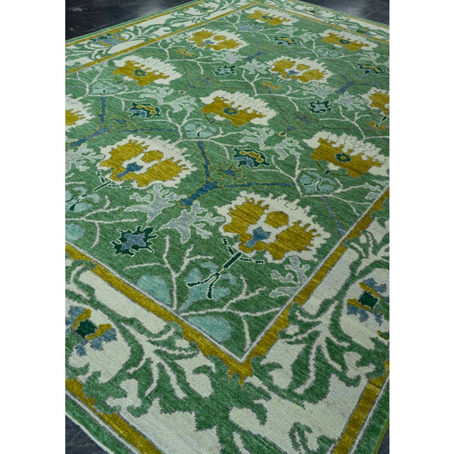 Turkish Turkish Oushak Rug 9'7" x 13'7" #20146 For Sale - Image 3 of 8